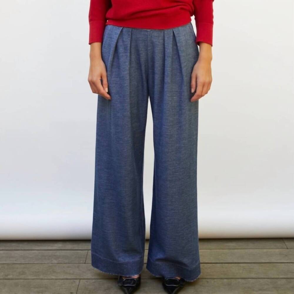 NEW MOLLI lauren fluid knit pants in blueberry denim